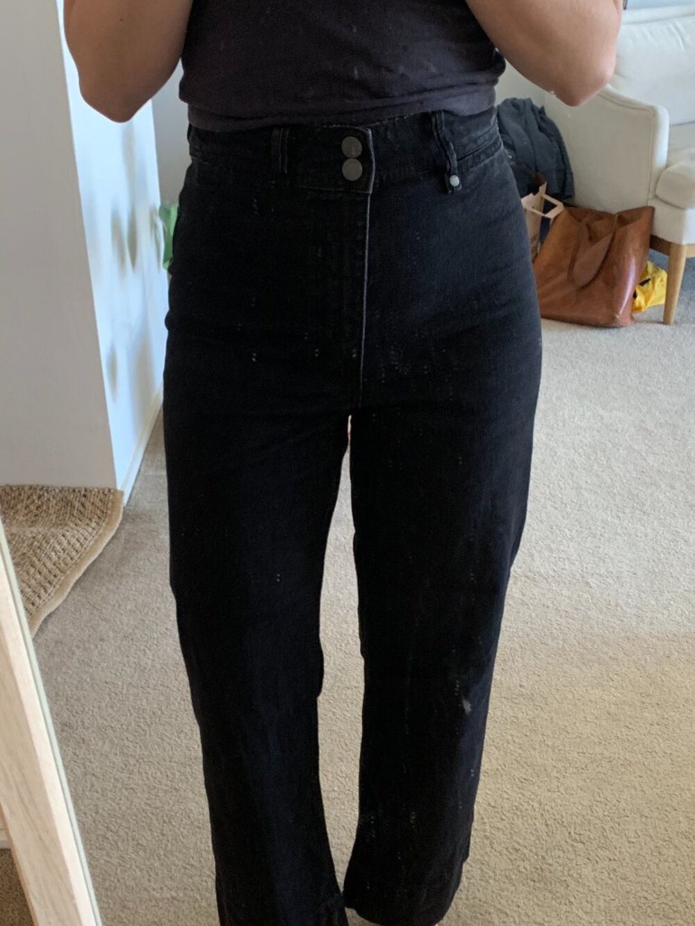 Thrills flared black jeans, size US 4